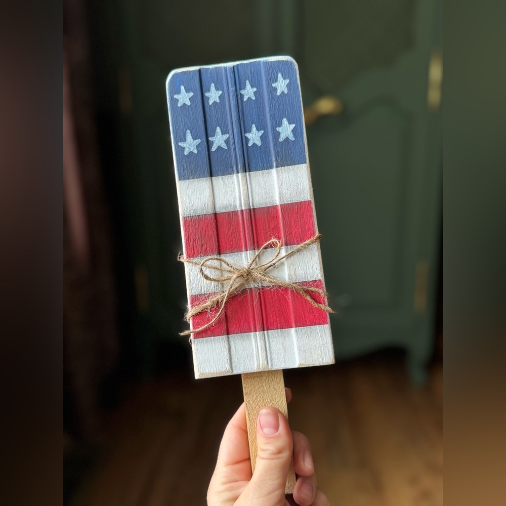 Patriotic Popsicle Wooden Decor